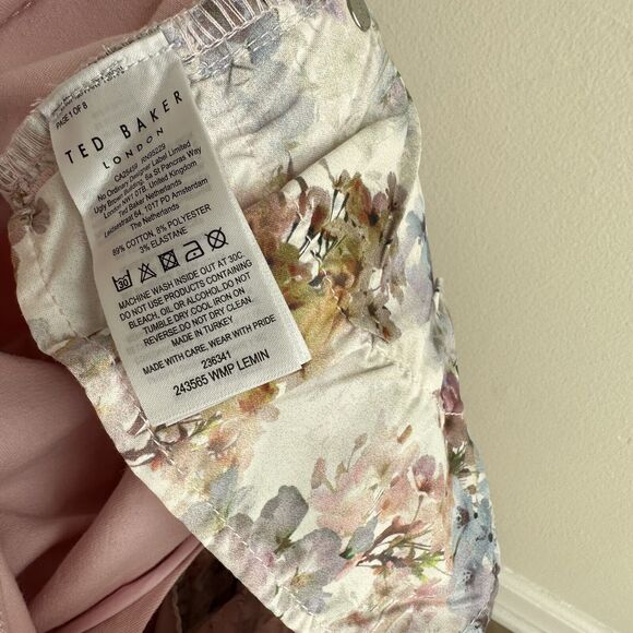 Ted Baker Straight Leg High Rise Jeans Light Soft Pink Denim Classic US 32 NWT - Picture 6 of 8